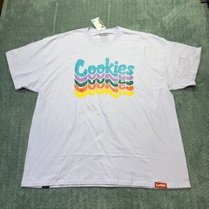 NWT‎ Cookies SF T-Shirt Mens 3X Relaxed Lavender Purple Stacked Logo Cotton New